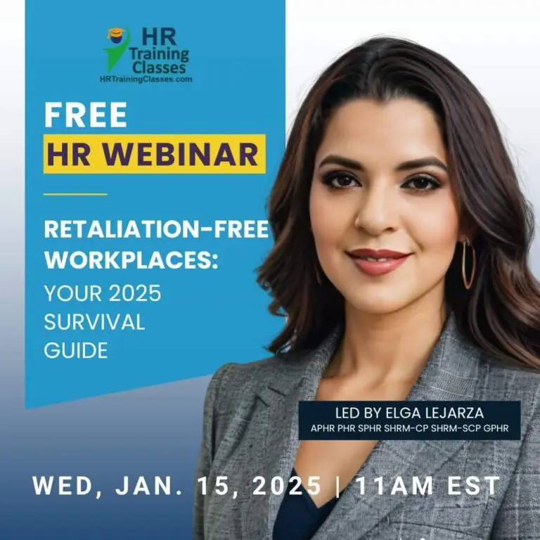 FREE HR TRAINING WEBINAR WORKPLACE RETALIATION